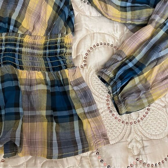 Express Plaid Surplice Peplum Top Blouse NEW Size Medium - Picture 6 of 9